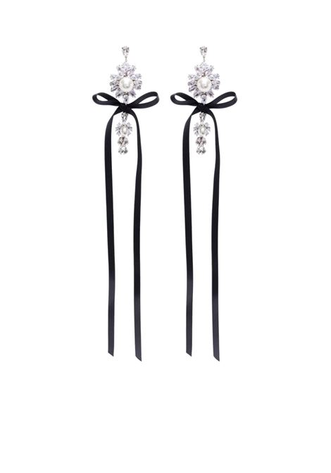Silver and black Bow earrings Simone Rocha - women SIMONE ROCHA | ERG5000906BLK
